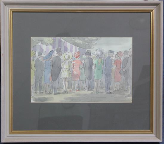 § Edward Ardizzone RA (1900-1979) Here Comes the Queen The Royal Garden Party 1971, 10.25 x 15.75in.